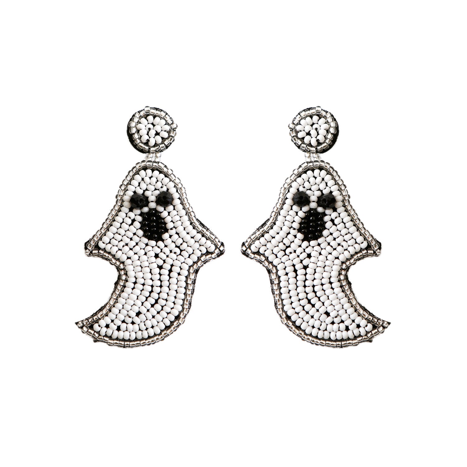 Wholesale Halloween Hat Ghost Creative Rice Bead Pumpkin Bat Exaggerated Earrings